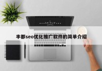 豐都seo優(yōu)化推廣軟件的簡單介紹