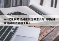 seo優(yōu)化網站訪問速度檢測怎么寫（網站速度訪問測試網絡工具）