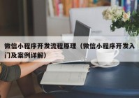 微信小程序開發(fā)流程原理（微信小程序開發(fā)入門及案例詳解）