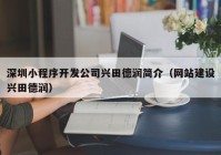 深圳小程序開發(fā)公司興田德潤簡介（網(wǎng)站建設(shè)興田德潤）