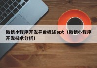 微信小程序開發(fā)平臺概述ppt（微信小程序開發(fā)技術(shù)分析）